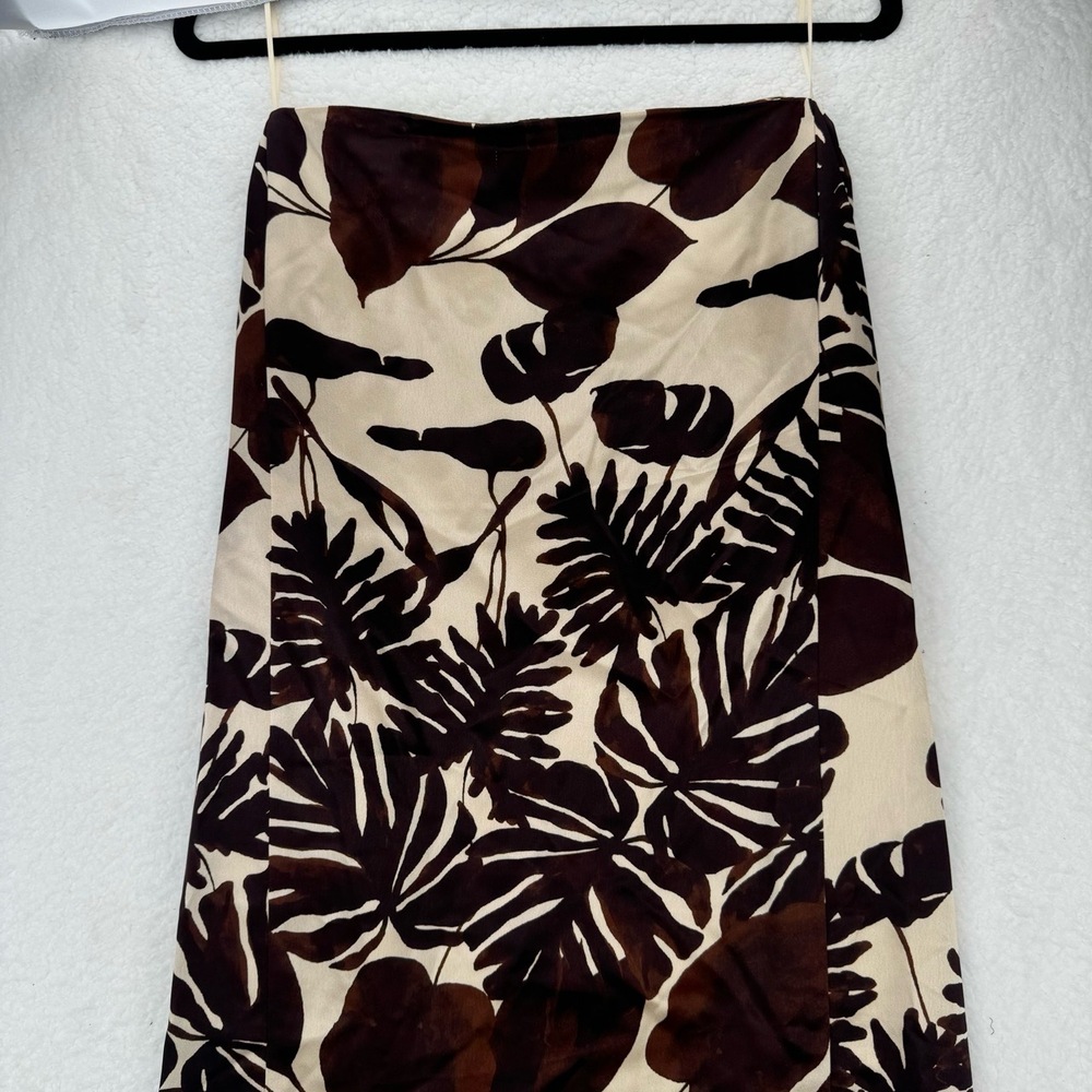Nicholas The Label Axelie Strapless Tube Gown Dark Chocolate Segovia Print Sz 2 - Picture 3 of 13